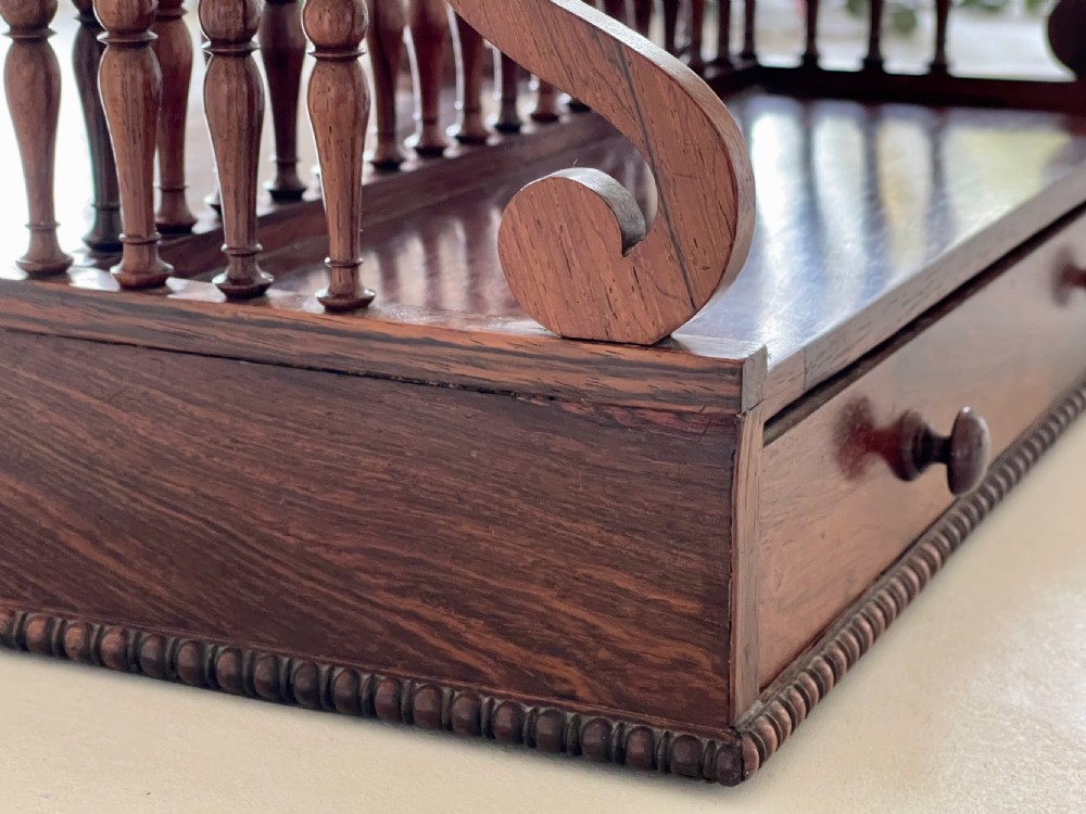 Antique Irish Rosewood  Portable Book Carrier - stamped Williams  Gibton View XII