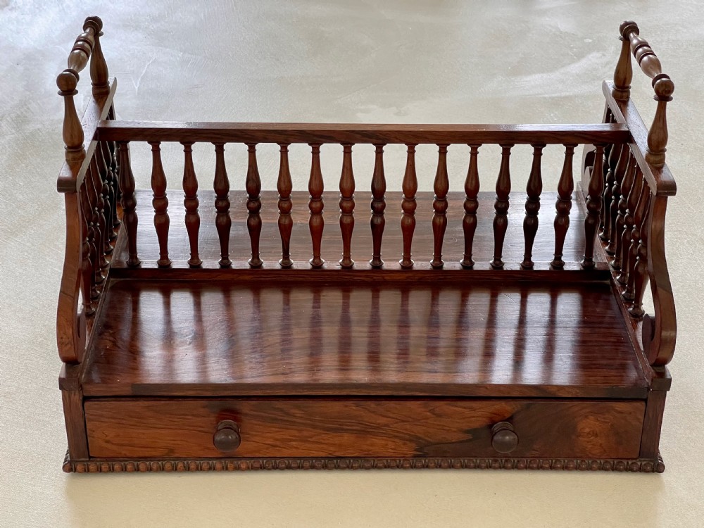 Antique Irish Rosewood  Portable Book Carrier - stamped Williams  Gibton View XV