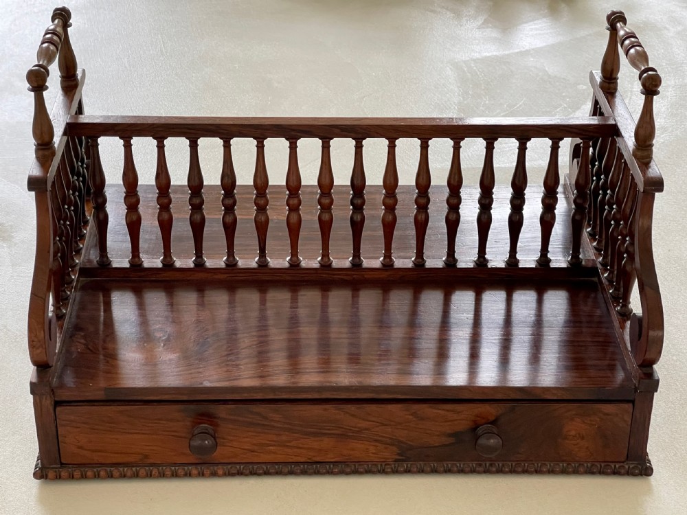 Antique Irish Rosewood  Portable Book Carrier - stamped Williams  Gibton View XVI