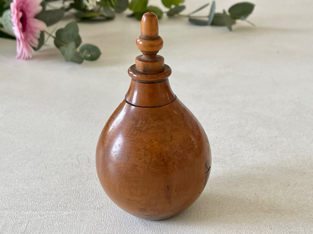 Antique Treen Spice Flask View V