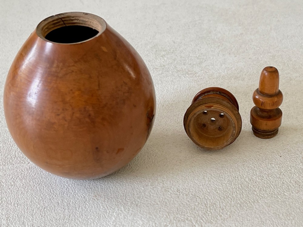 Antique Treen Spice Flask View VII