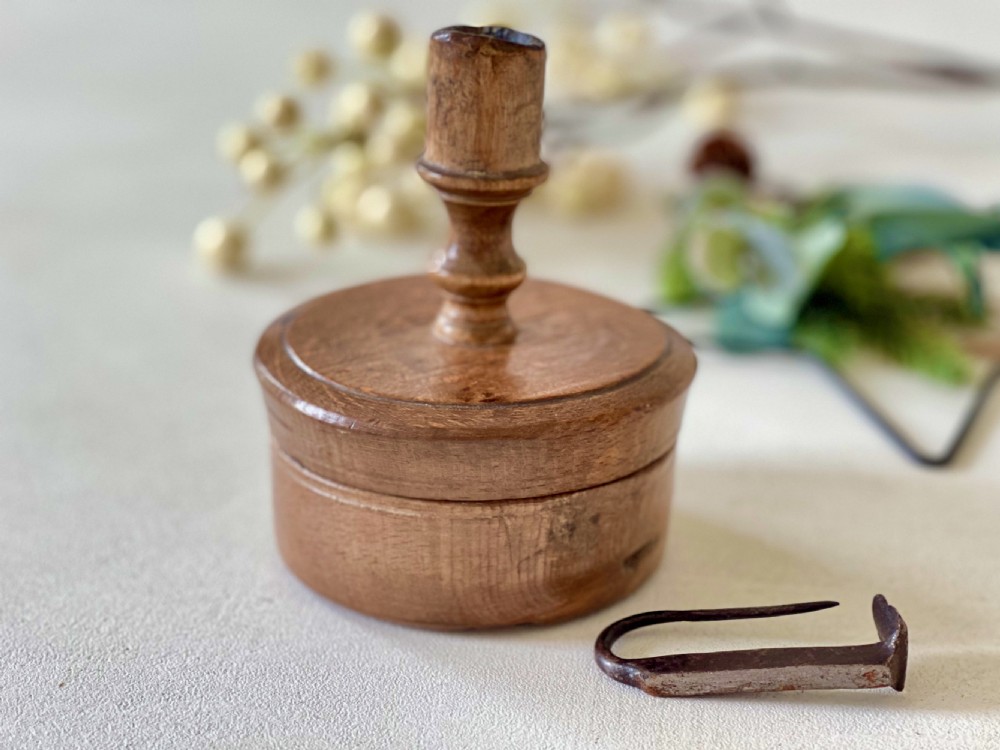 An Unusual Antique Treen Tinder Box