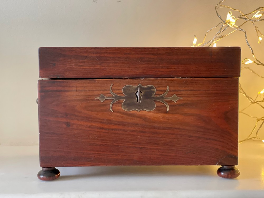 Antique Rosewood  Scent Box - complete with its cut glass scent bottles View II