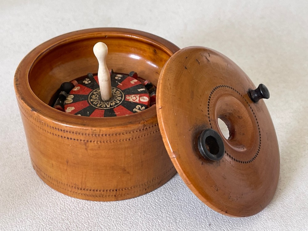 Antique Treen Travelling Roulette Game View II