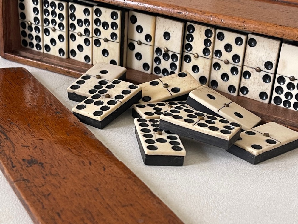 Antique Dominoes Complete Double Nine Set