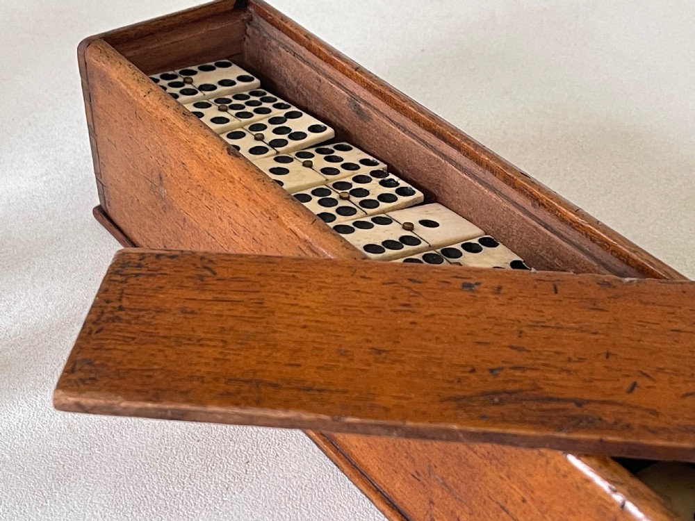 Antique Dominoes Complete Double Nine Set View IV