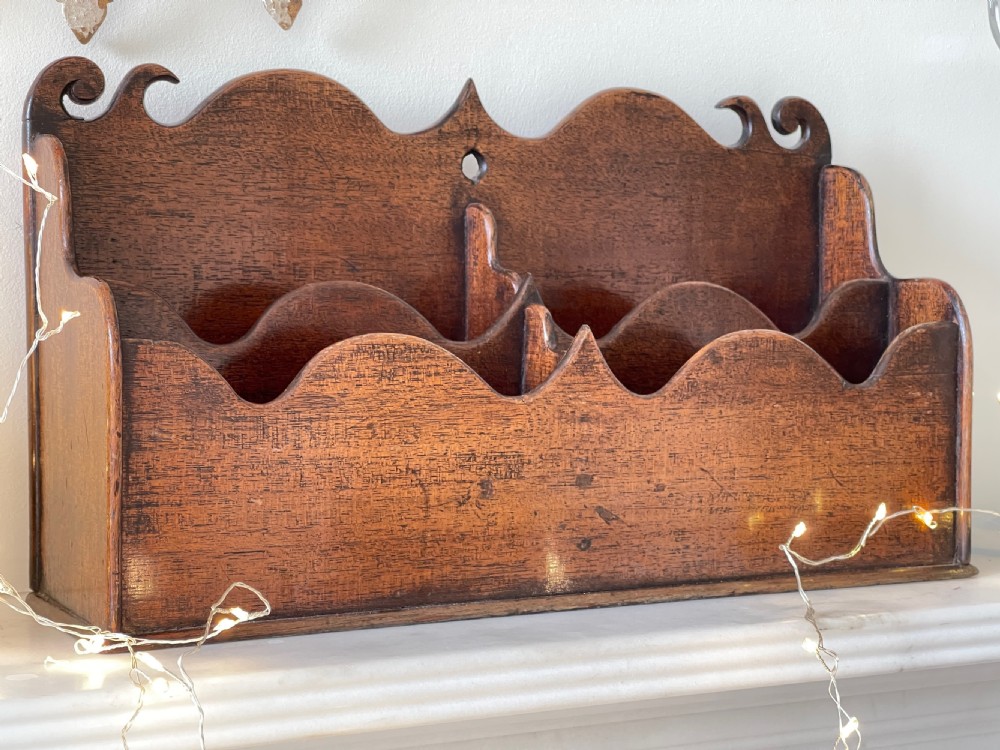 Antique  Mahogany Stationery Holder View II
