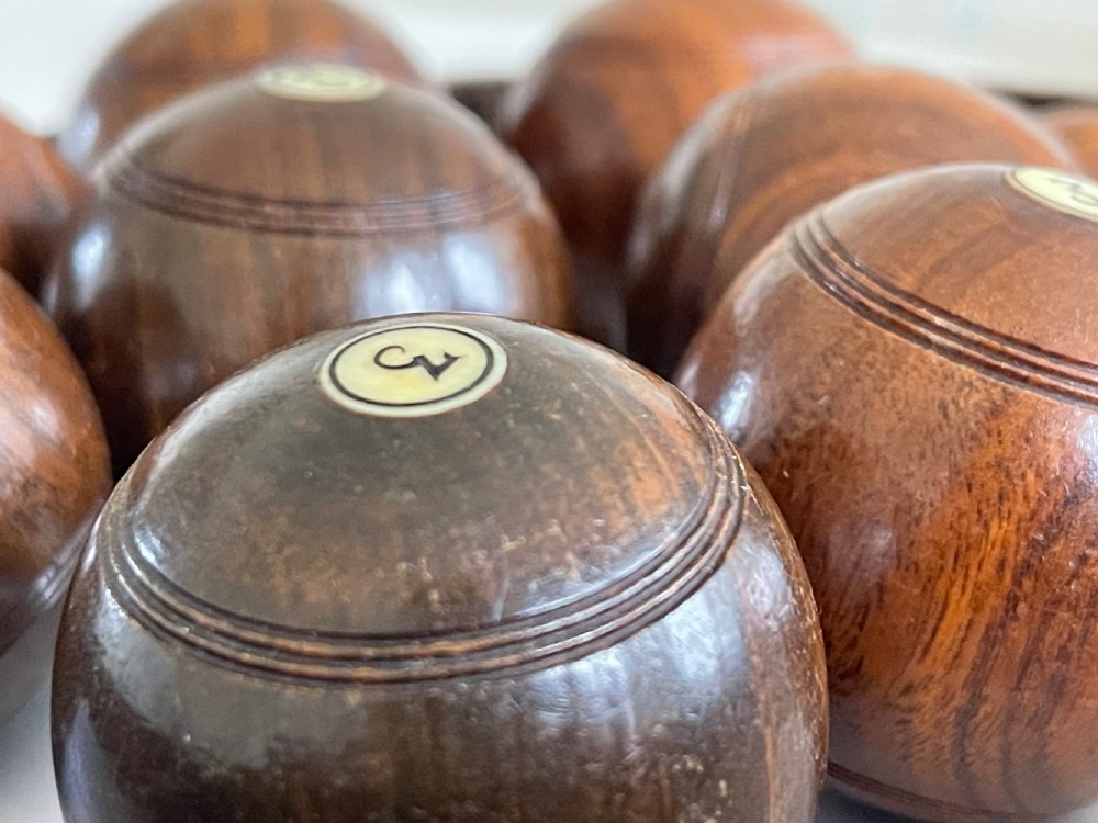  Eight Antique Treen Mini Indoor Table Bowls & Jack View III