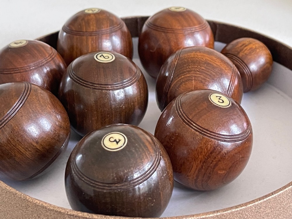  Eight Antique Treen Mini Indoor Table Bowls & Jack View IV