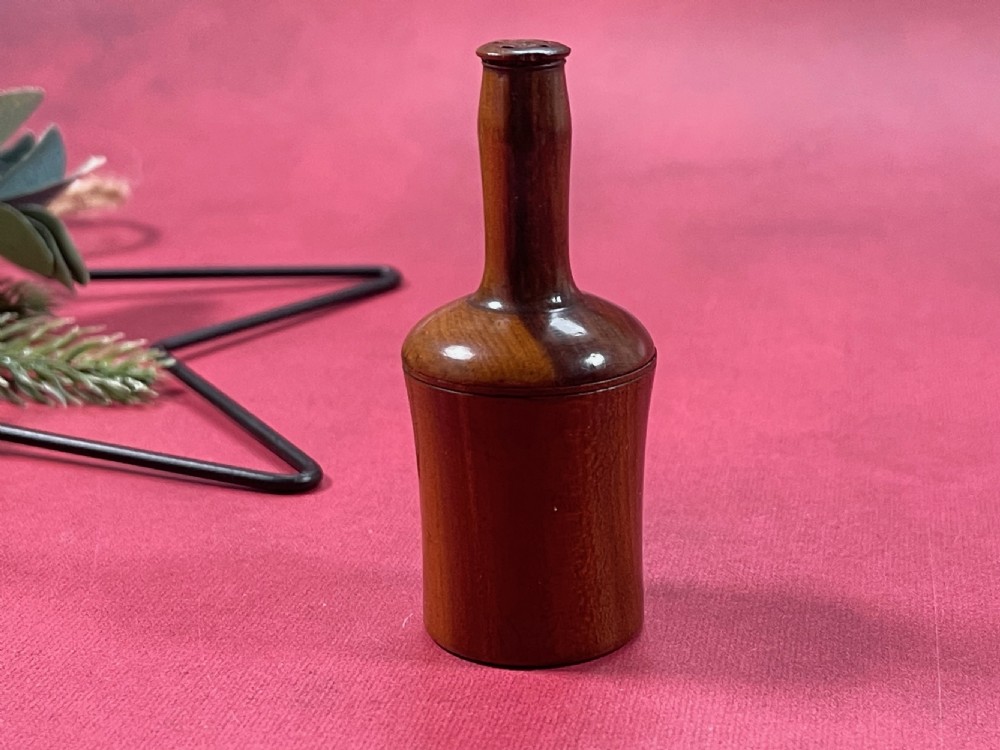 Antique Treen Nutmeg Grater - wine bottle shaped View IV