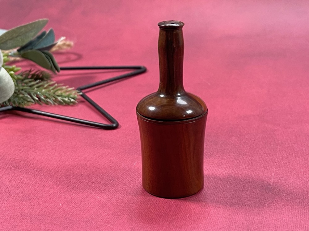 Antique Treen Nutmeg Grater - wine bottle shaped View VII