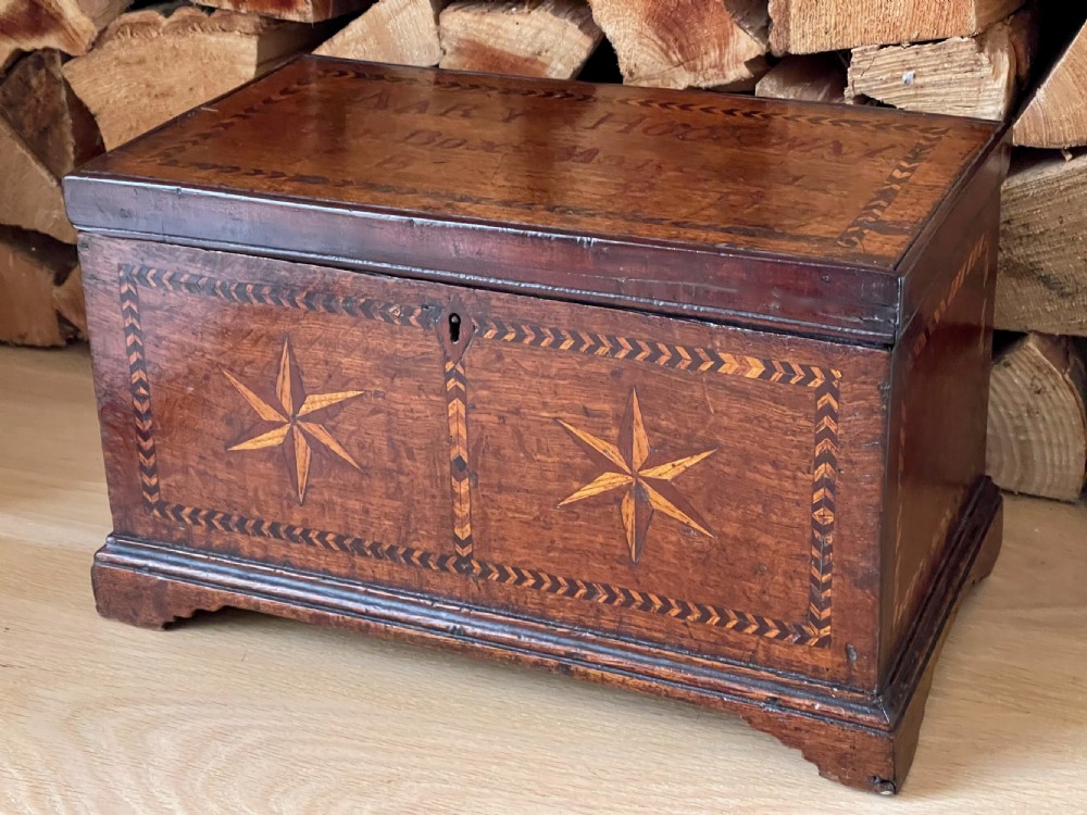 A Small  Georgian Oak Chest Box - named & dated 1829