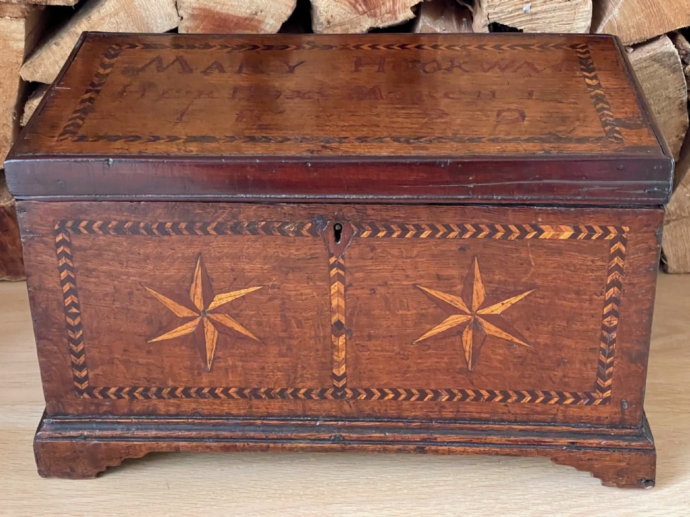 A Small  Georgian Oak Chest Box - named & dated 1829 View III