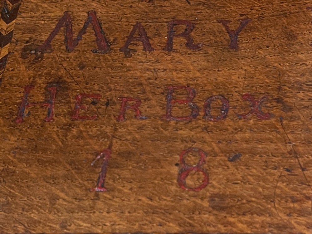 A Small  Georgian Oak Chest Box - named & dated 1829 View V