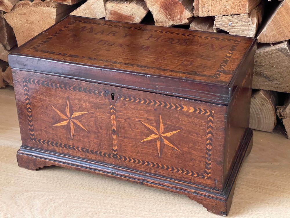A Small  Georgian Oak Chest Box - named & dated 1829 View VI