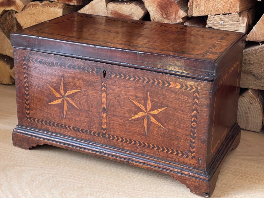 A Small  Georgian Oak Chest Box - named & dated 1829 View VII