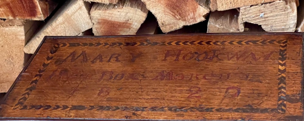 A Small  Georgian Oak Chest Box - named & dated 1829 View VIII