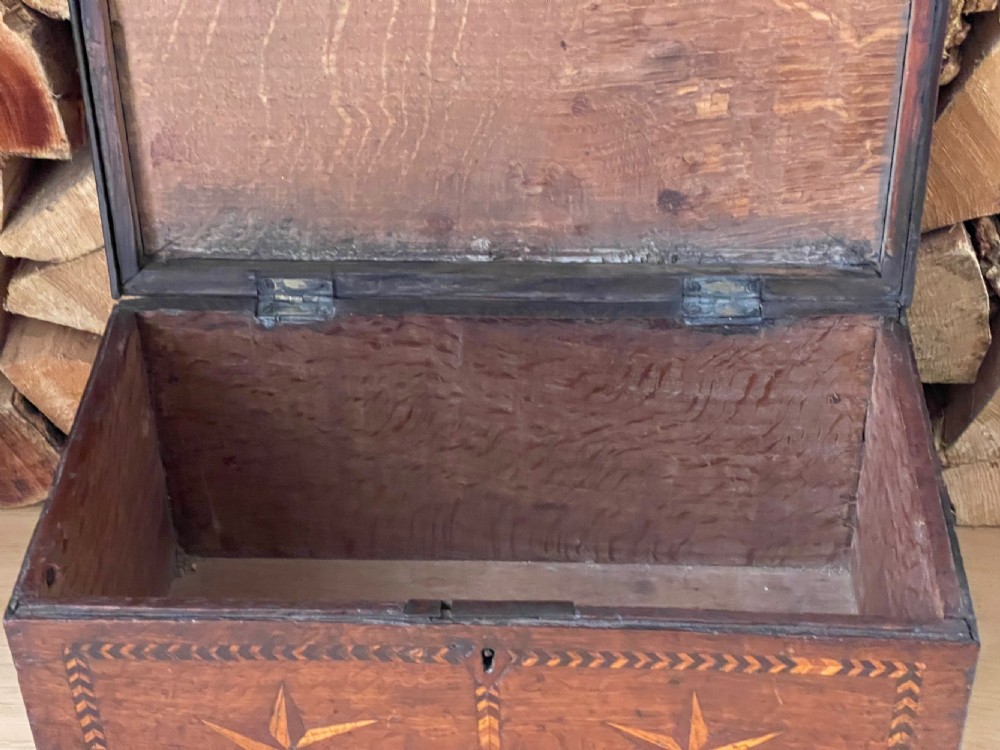 A Small  Georgian Oak Chest Box - named & dated 1829 View X