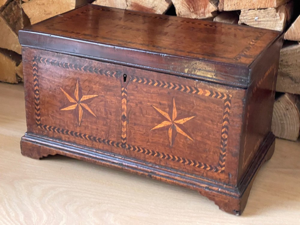 A Small  Georgian Oak Chest Box - named & dated 1829 View XI