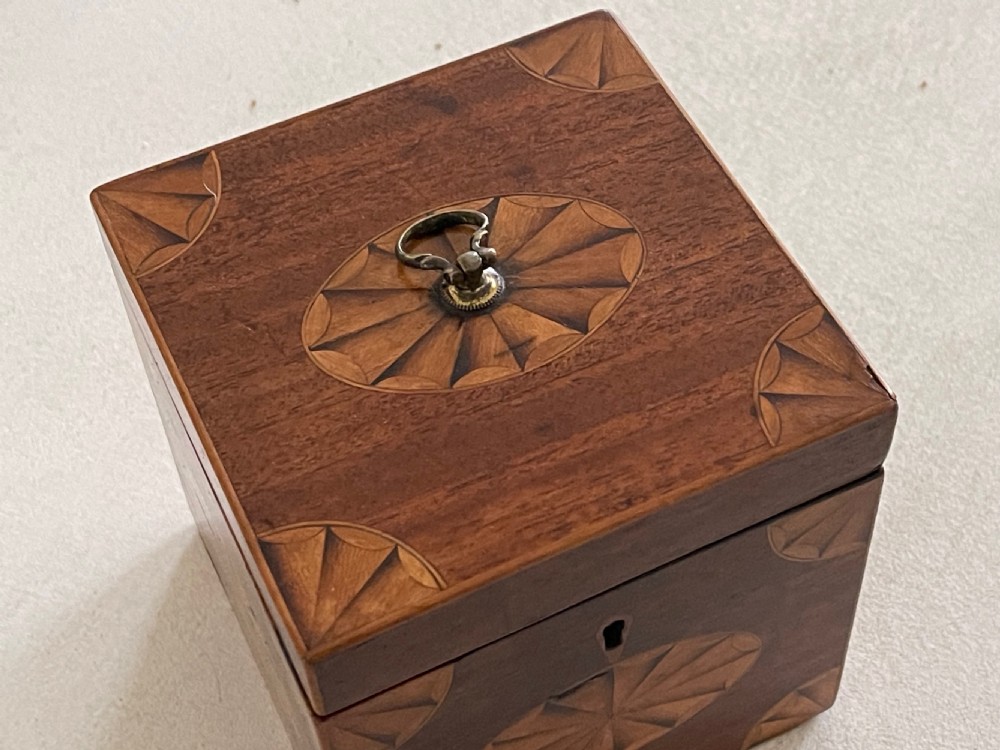 A Georgian Mahogany Inlaid Tea Caddy View XII