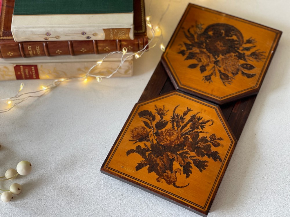 Antique Tunbridge Ware Book Slide