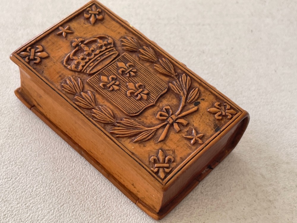 Antique Treen Snuff Book Box View II