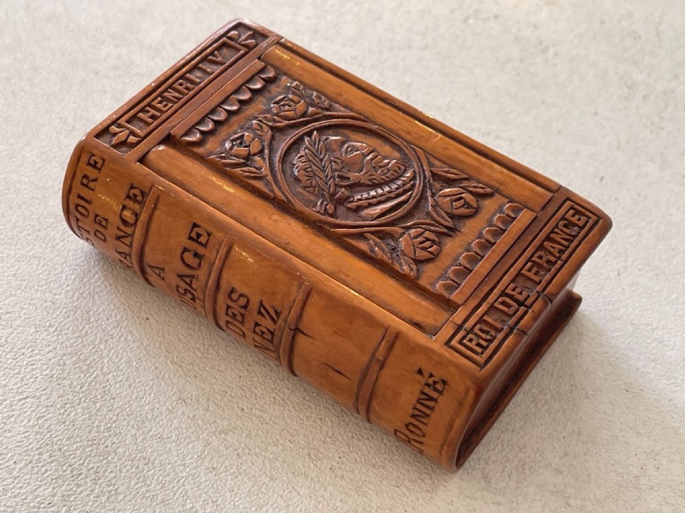 Antique Treen Snuff Book Box View VI
