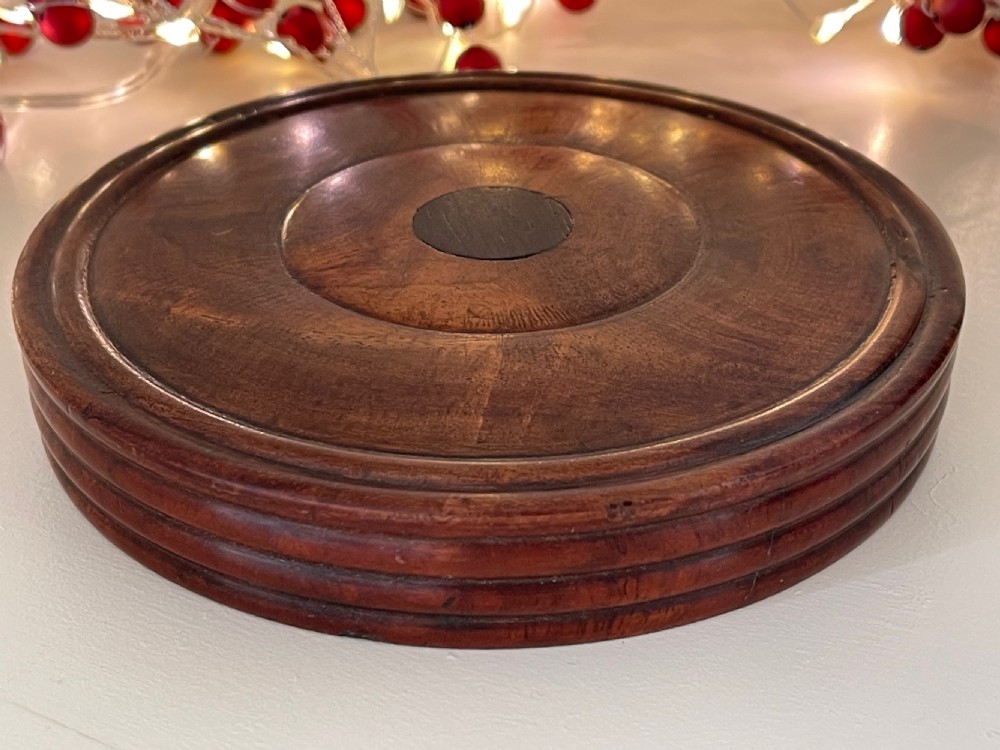 Antique Mahogany Wine  Bottle Coaster View V