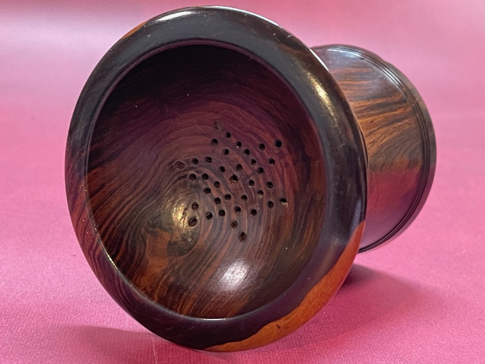 Antique Treen Lignum Vitae Pounce Pot View II