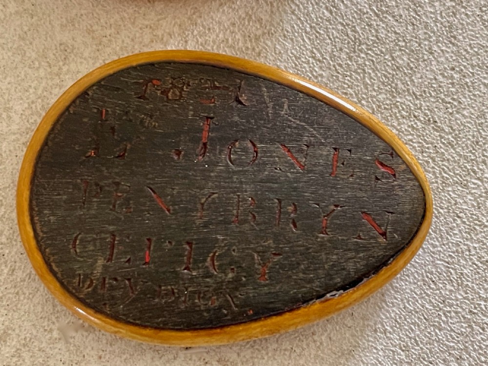 An Antique Welsh Snuff Box - horn & wood, dated, name and place View VII
