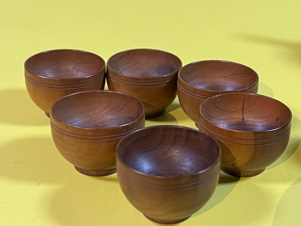 An Antique cedar wood miniature tea set View VI