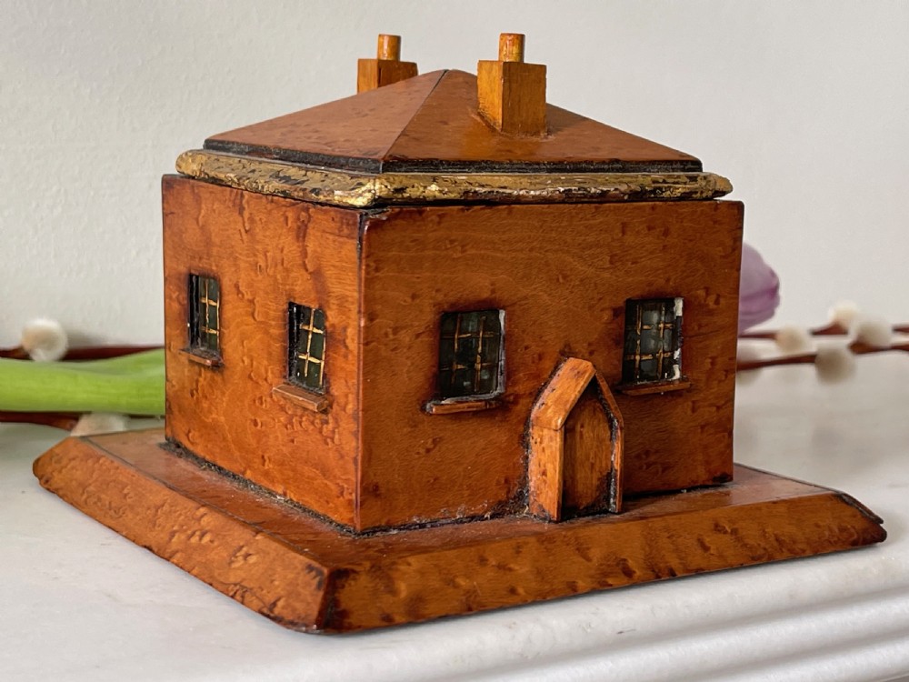 An Antique Birds Eye Maple House Box