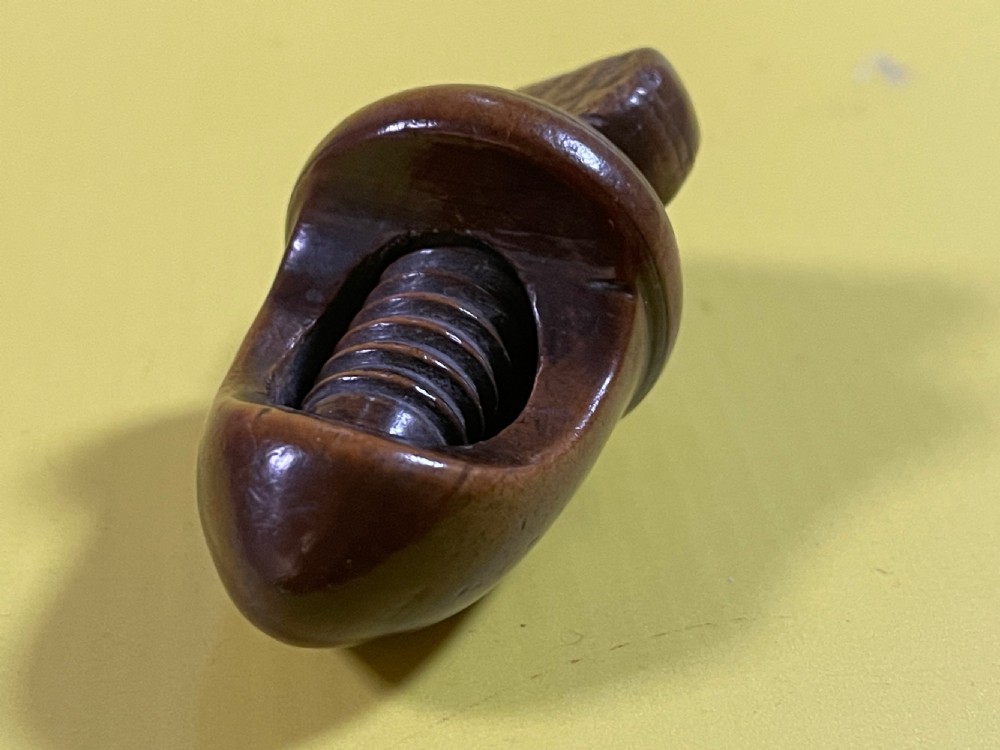 An Antique Treen Georgian Nutcracker - shape of an acorn View VI
