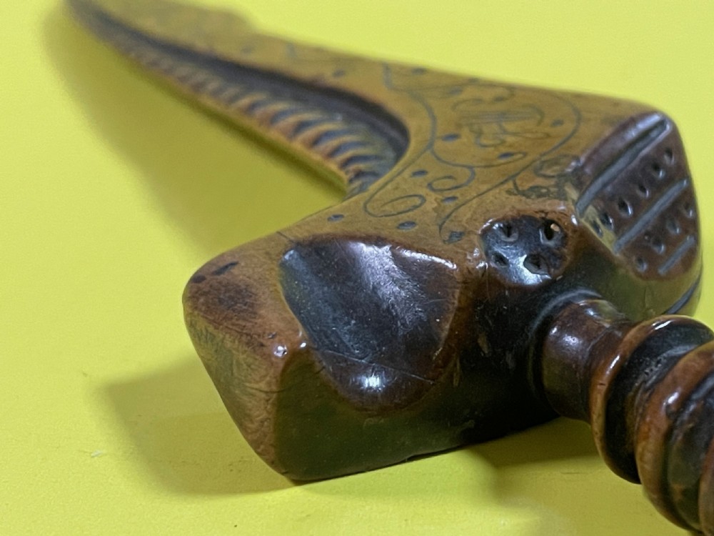 Antique Treen Knitting Sheath - elaborately carved View IV