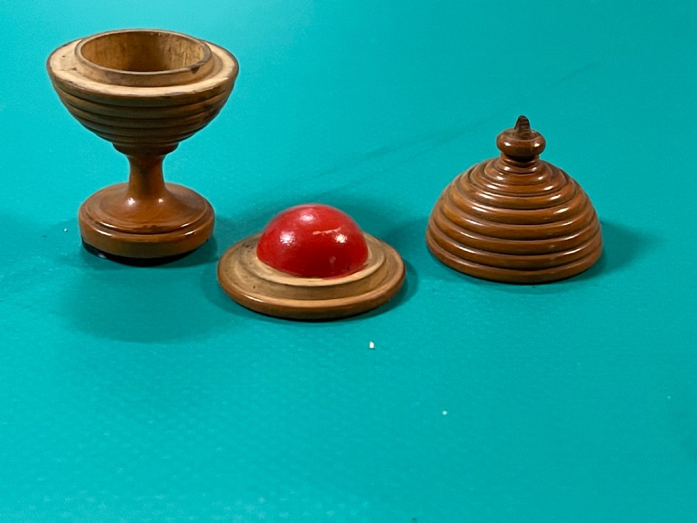 Antique Treen Boxwood Magic Trick - disappearing ball View VI