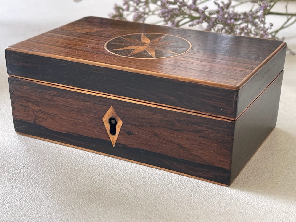 A Small Antique Tunbridge Ware Box - working key