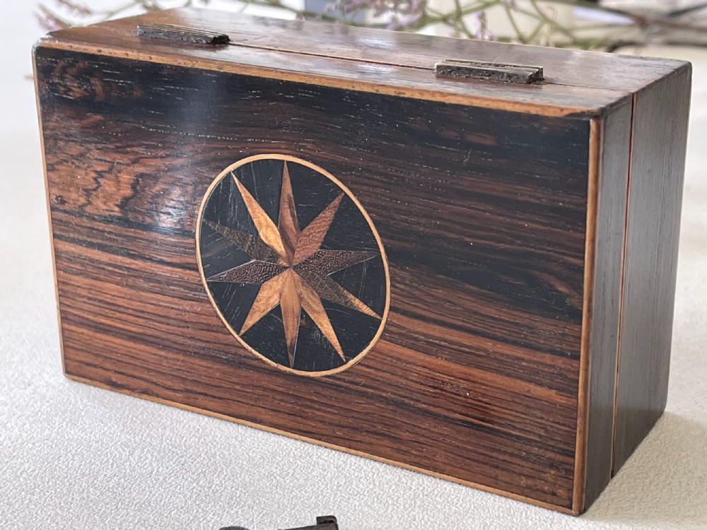 A Small Antique Tunbridge Ware Box - working key View II