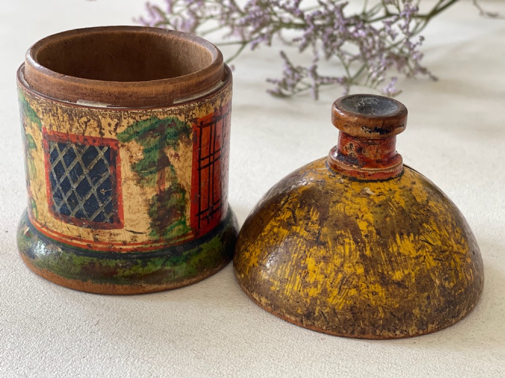 Antique Painted  Cottage Money Box View II