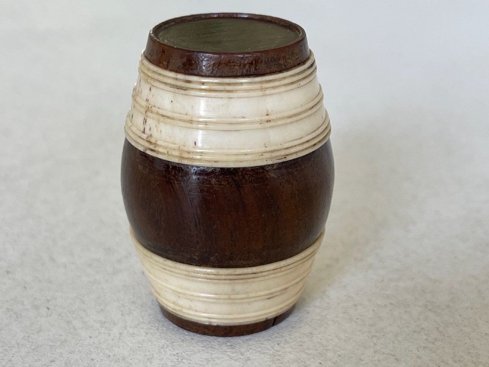 Antique Treen & Bone Barrel Nutmeg Grater View II