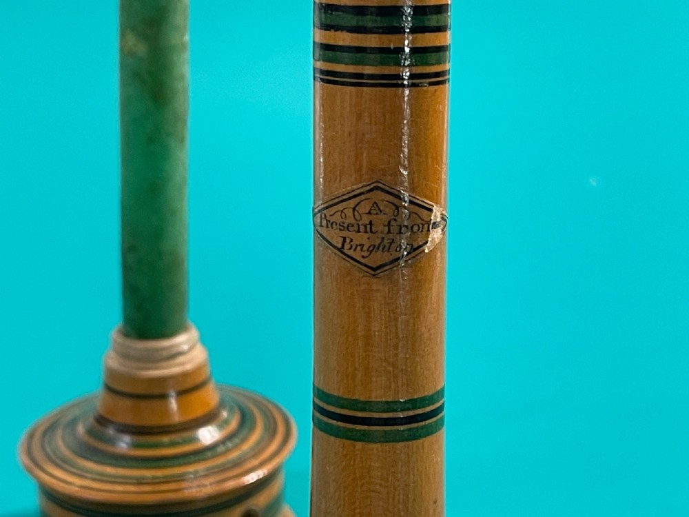 A Rare Tunbridge Ware Travelling Candlestick View IV