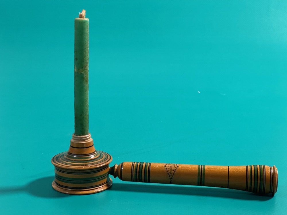 A Rare Tunbridge Ware Travelling Candlestick View VI