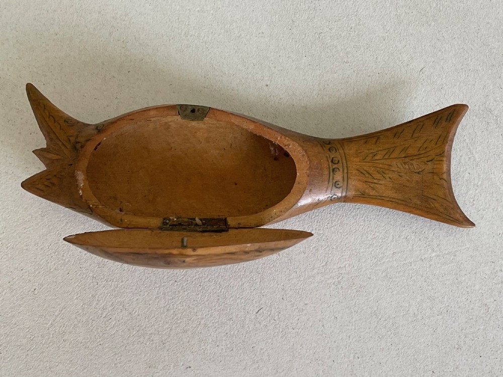 Antique Fish Shaped Snuff Box View VI