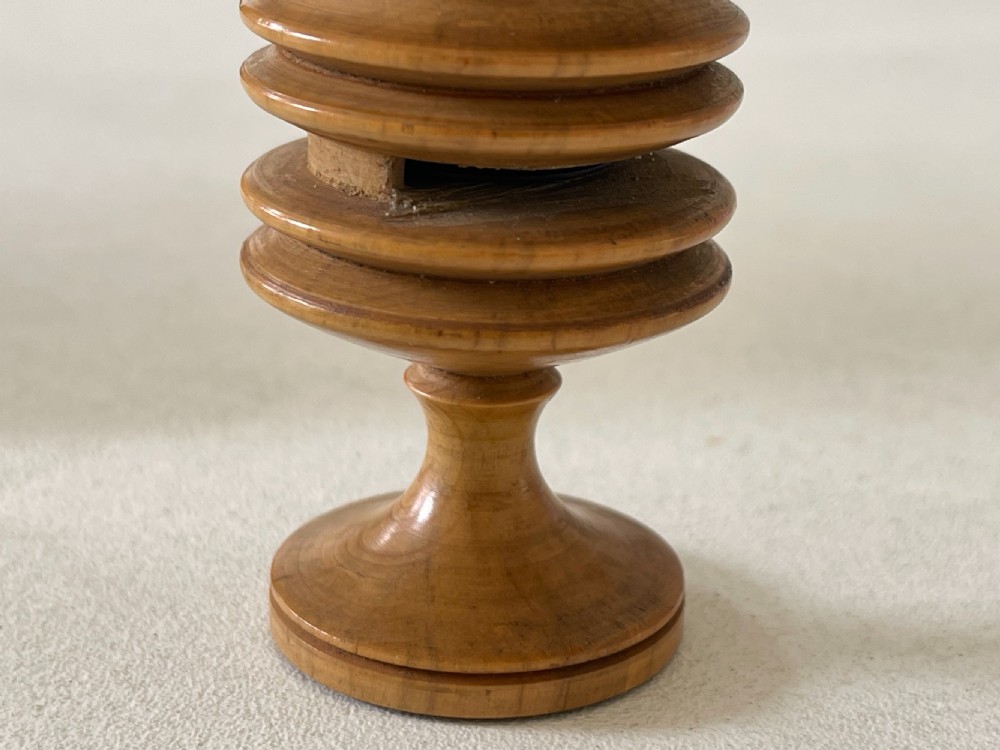 Antique Treen Magic Trick - disappearing counter/coin View II