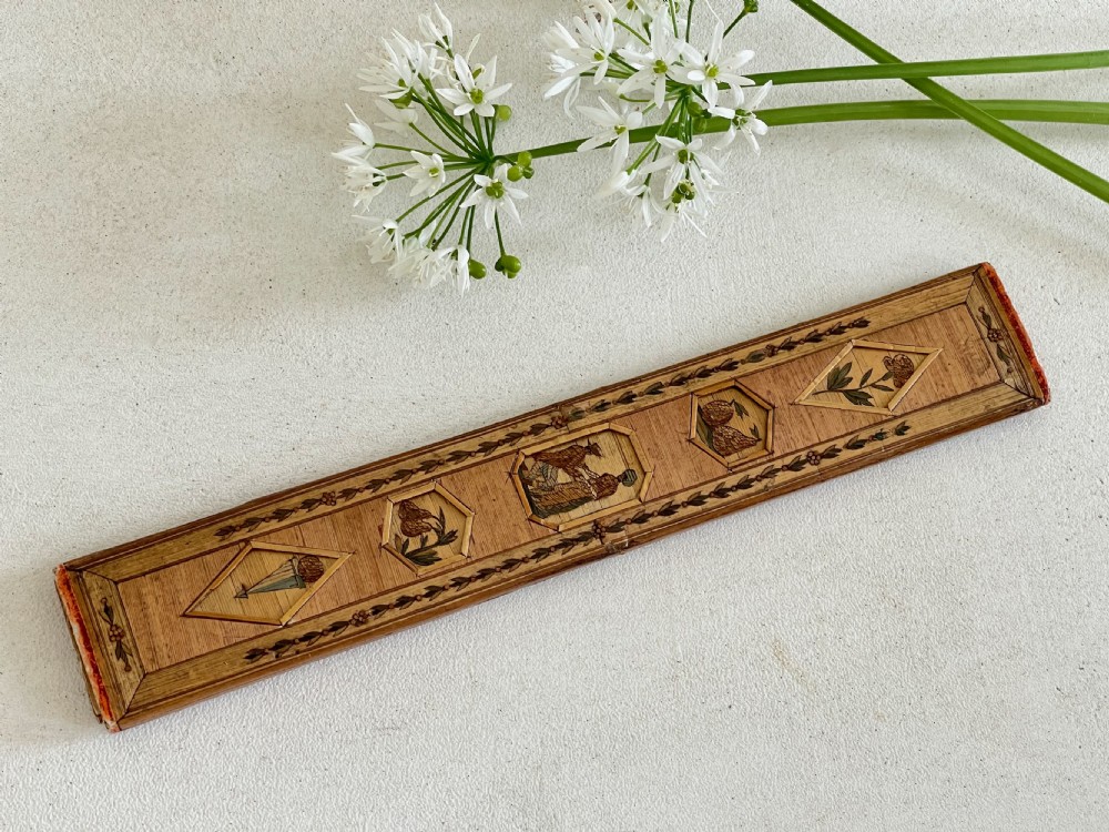 Antique Straw Work Silk Skein Holder View III