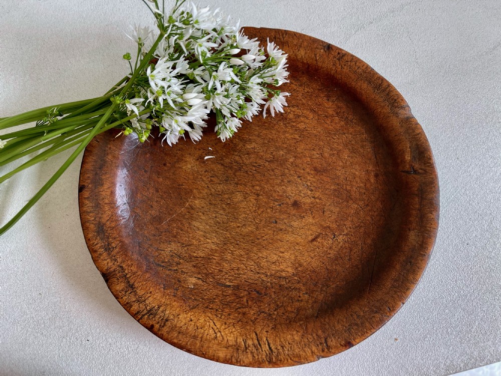 A Rare English Antique Treen Platter