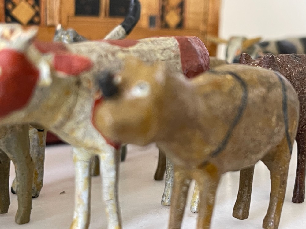 Antique Straw Work Noahs Ark - with animals, birds and figures View III