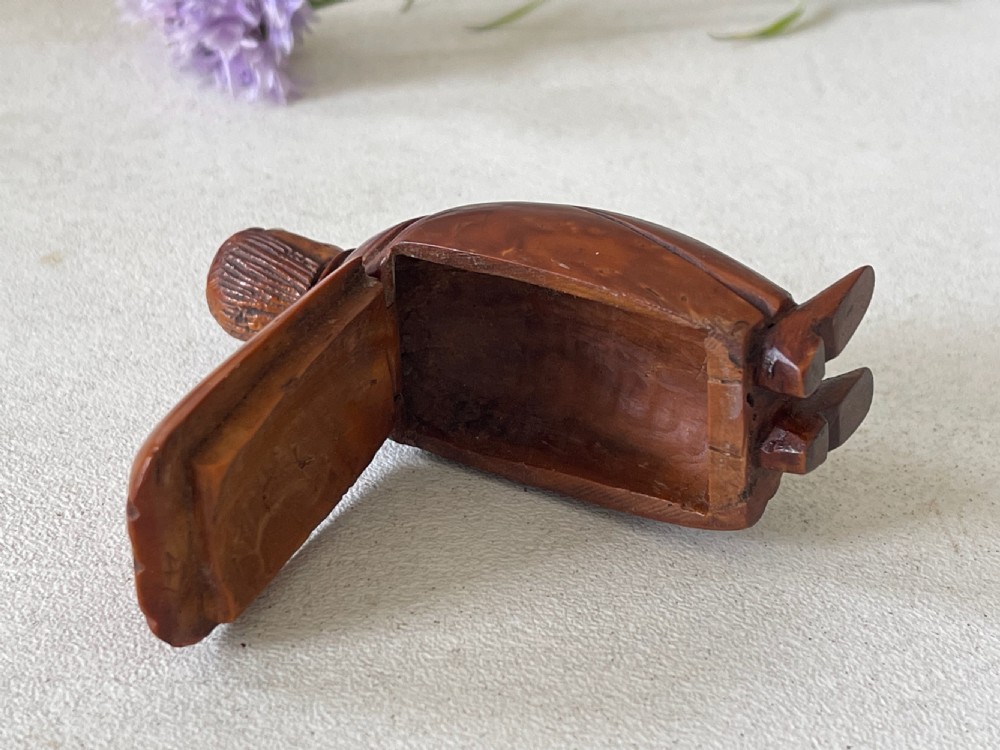 An Antique Coquilla Nut Figural Snuff Box View V