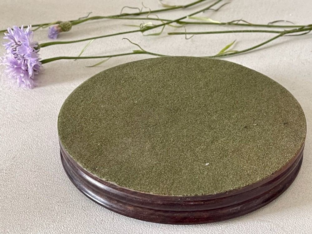 Antique Treen Mahogany Wine Coaster View III