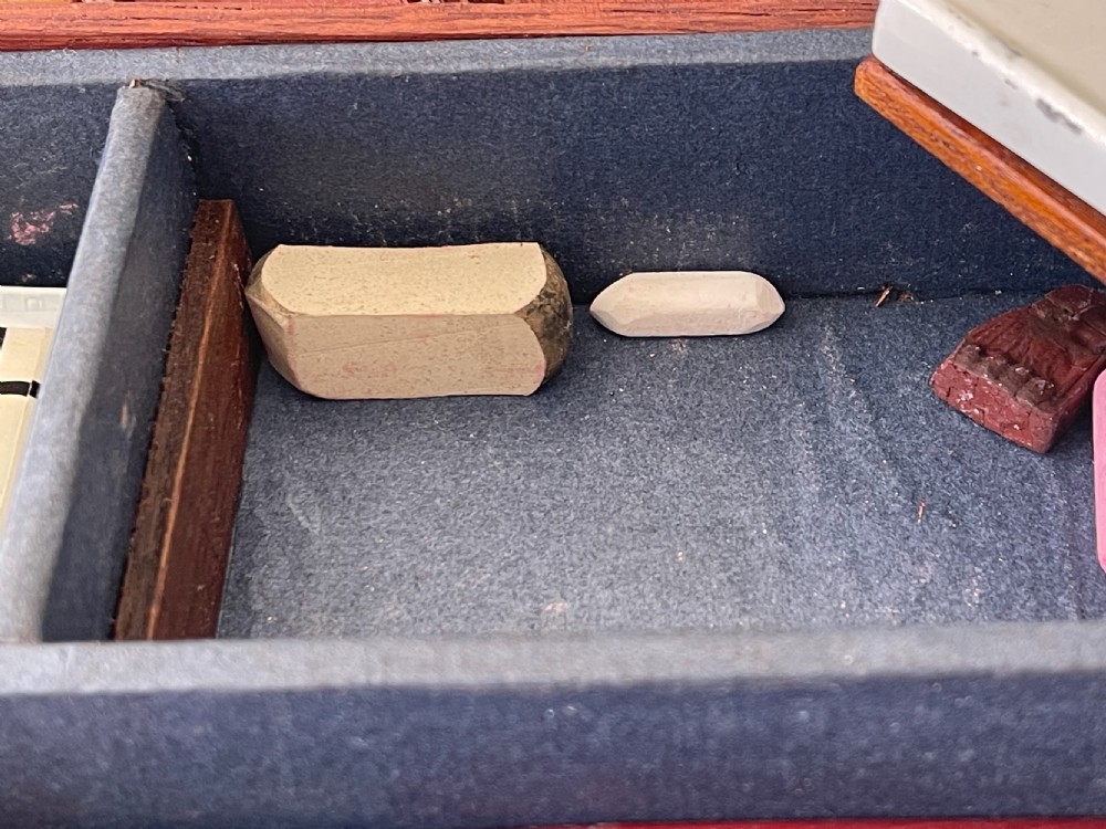 An Antique Artist's Paint Box  - working key, old receipt, lots of contents View V