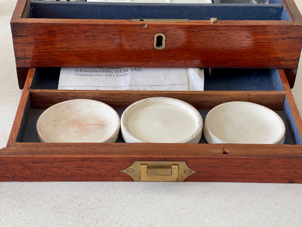 An Antique Artist's Paint Box  - working key, old receipt, lots of contents View VII